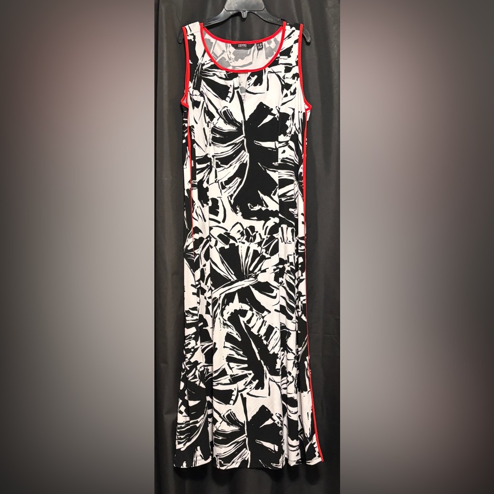 Black and White Dennis Basso Maxi Dress